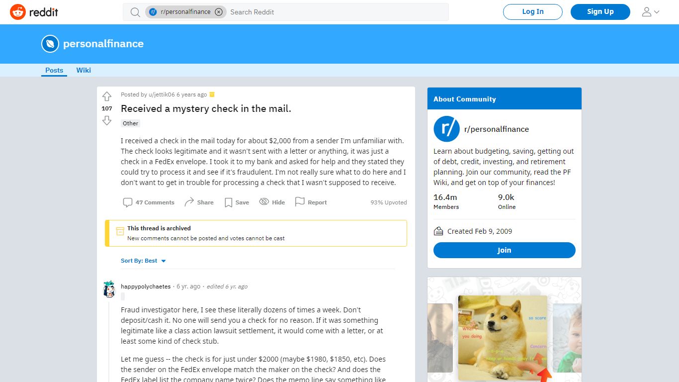 Received a mystery check in the mail. : personalfinance - reddit